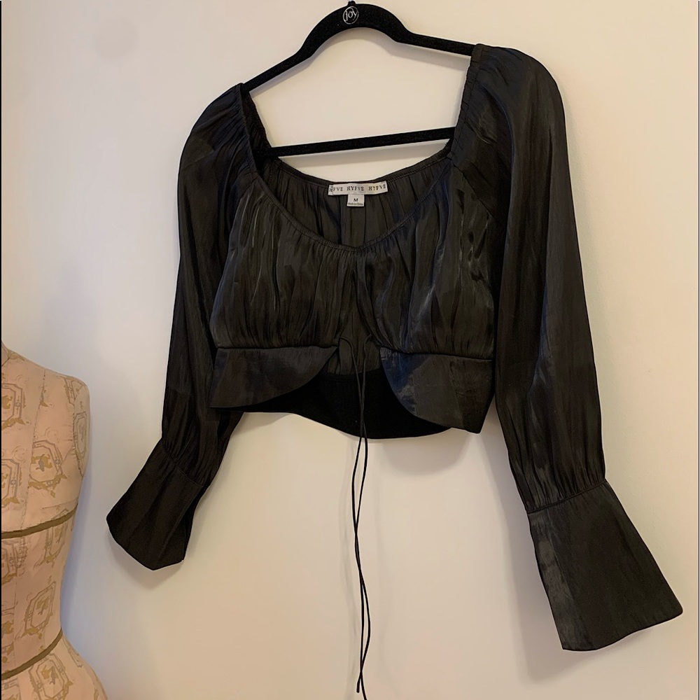 HYFVE Black, Satin, Long-sleeve blouse